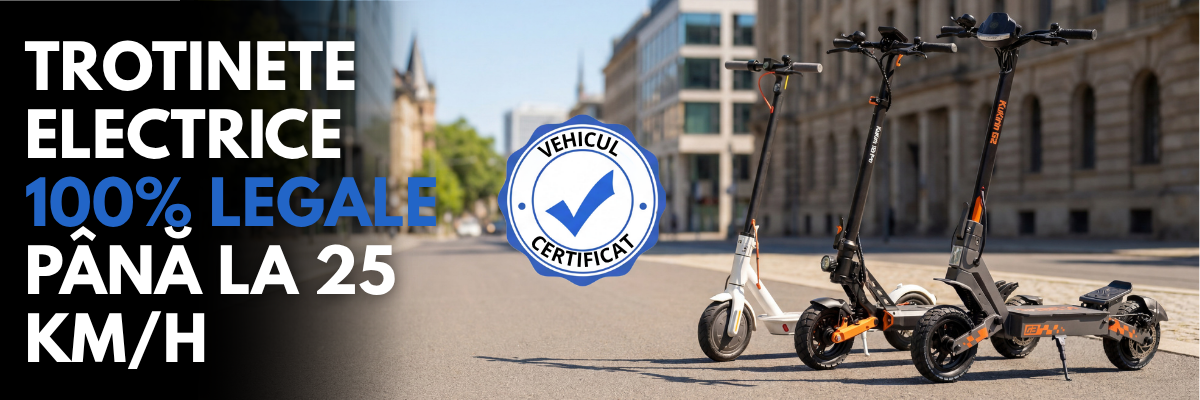 Trotinete electrice 100% legale până la 25 km/h